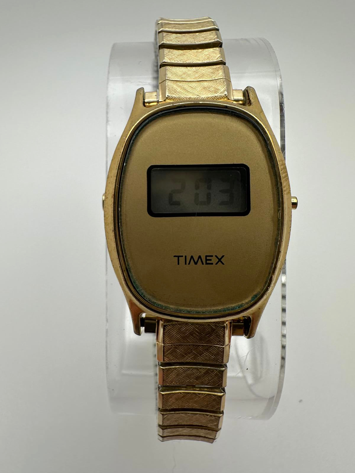 Vintage Timex Gold Digital Watch – New Battery, Works, Retro Style
