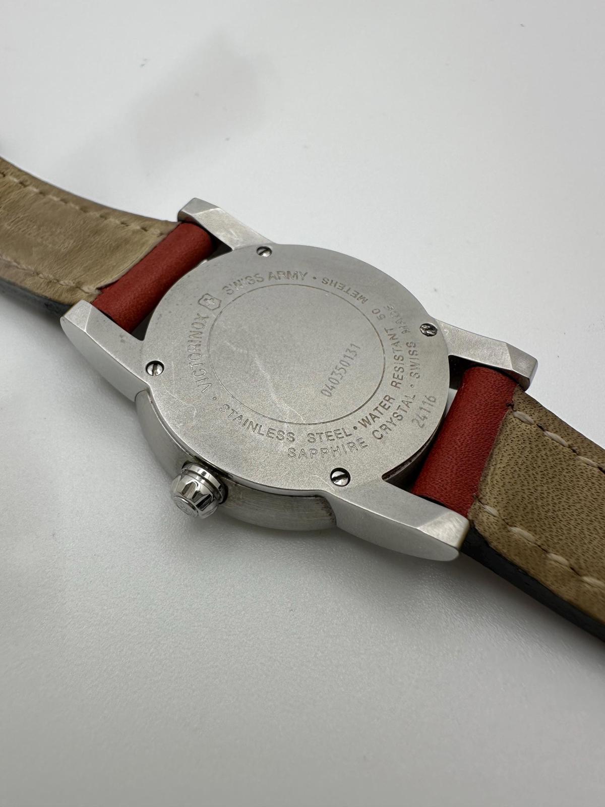 Victorinox Swiss Army Stainless Steel Watch – 32mm w/ Date – Sapphire Crystal – Leather Strap