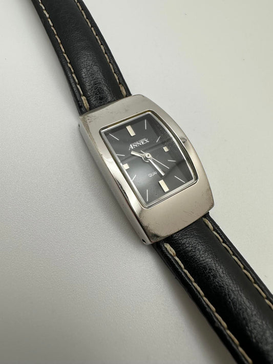 Vintage Annex Women’s Watch – Black Dial, Rectangle Case, Fresh Battery, Japan