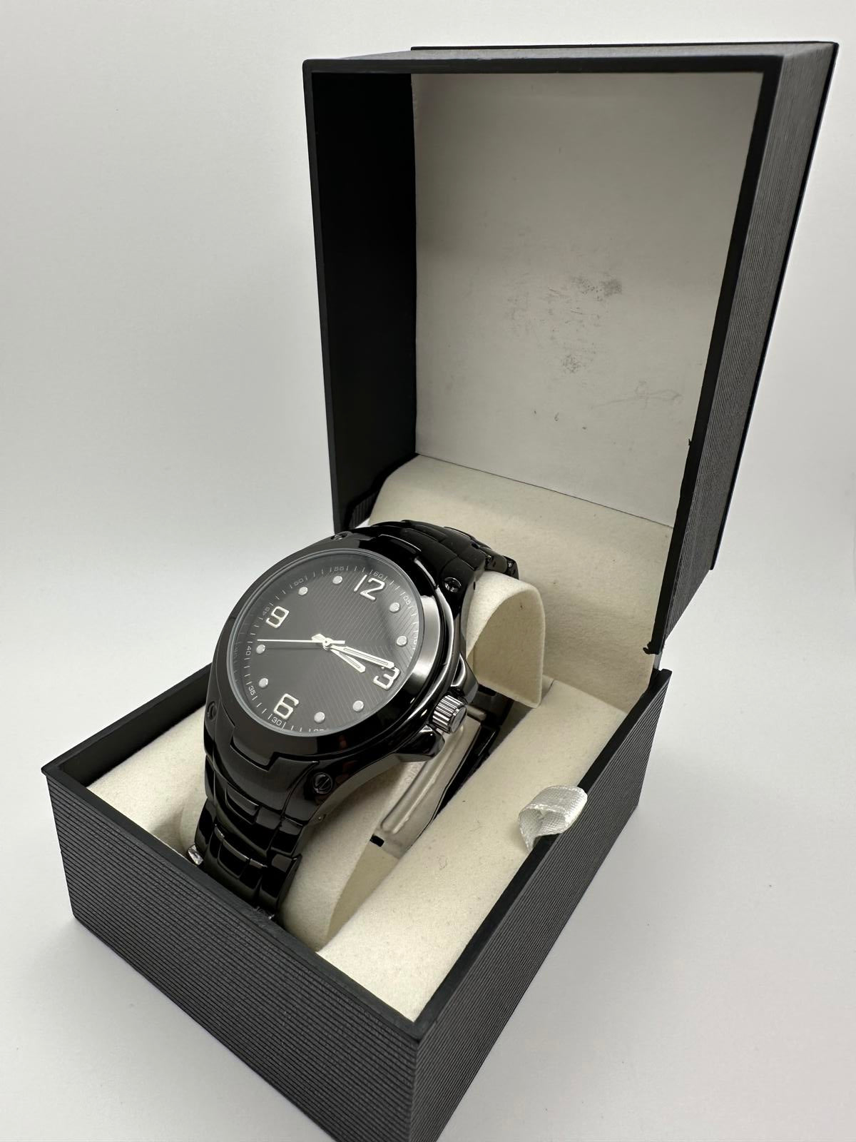 Men’s Black Quartz Watch Stainless Steel Band Japan Movement | Hole Watch Co