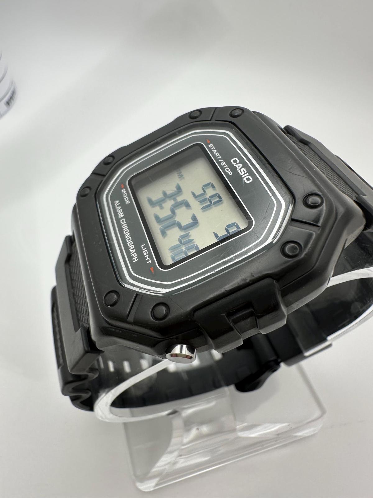 Casio W-218H Digital Watch – 43mm Black Sport Alarm Chronograph, Water Resistant, Retro Style