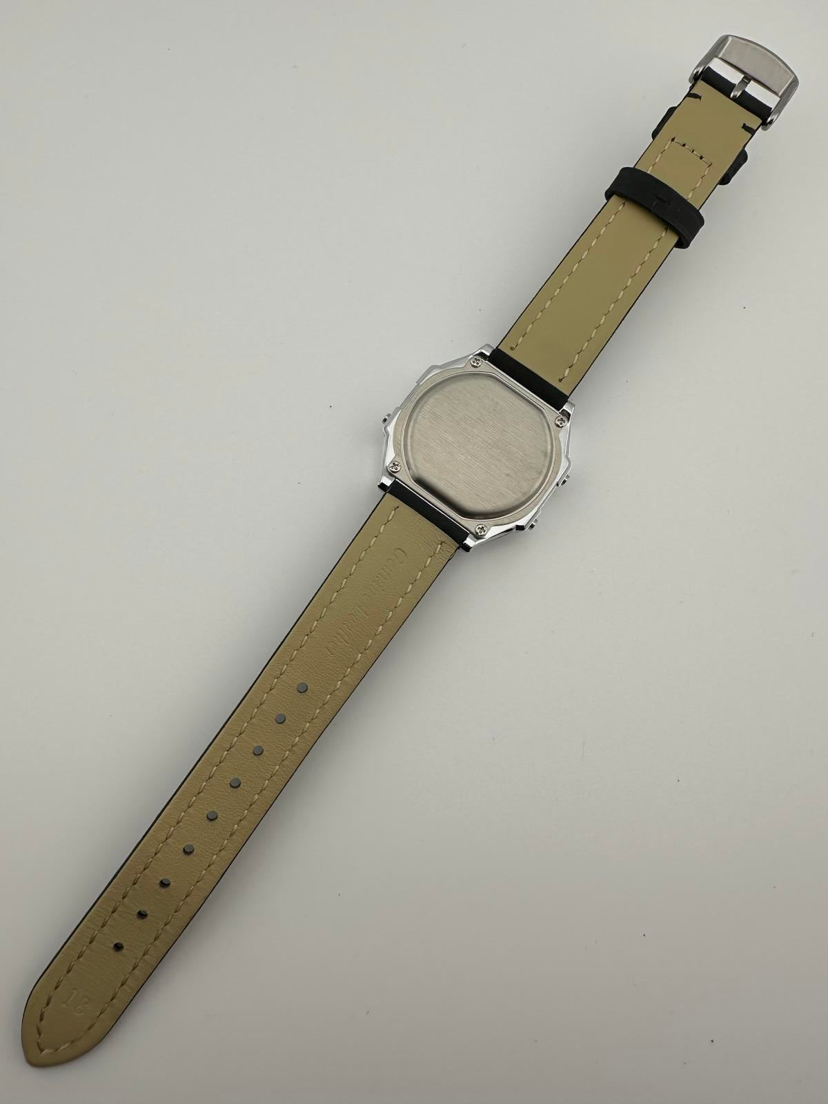 Casio Vintage Digital Watch Black Leather Band Original Steel Bracelet Box