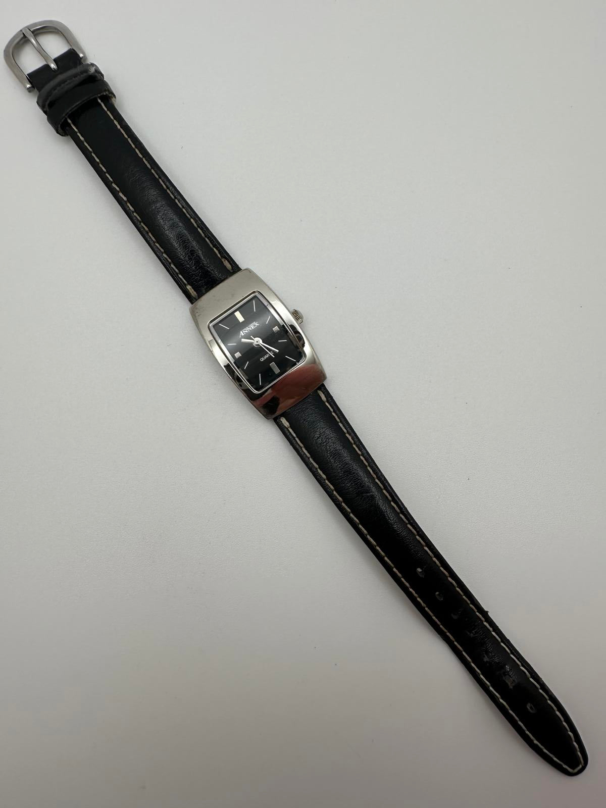 Vintage Annex Women’s Watch – Black Dial, Rectangle Case, Fresh Battery, Japan