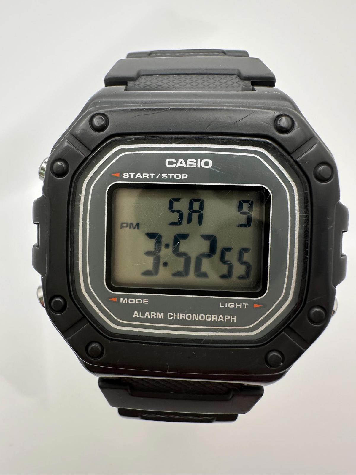 Casio W-218H Digital Watch – 43mm Black Sport Alarm Chronograph, Water Resistant, Retro Style