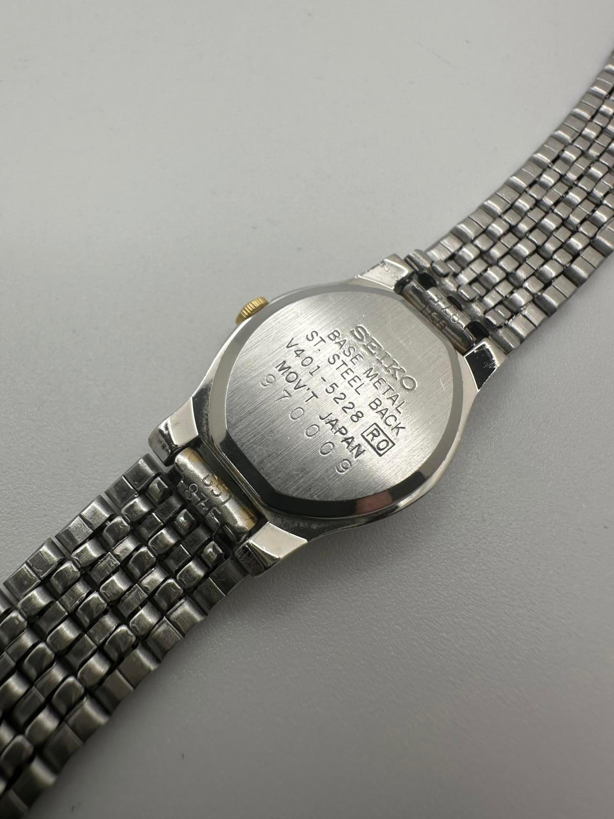 Vintage Seiko Women’s Quartz Watch Two Tone Bracelet 18mm New Battery