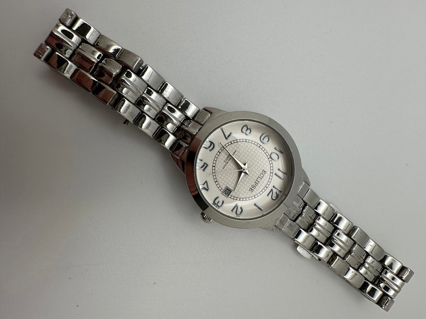 Eclipse Women’s Silver Watch 30mm – Fresh Battery, Date Window, Runs Great