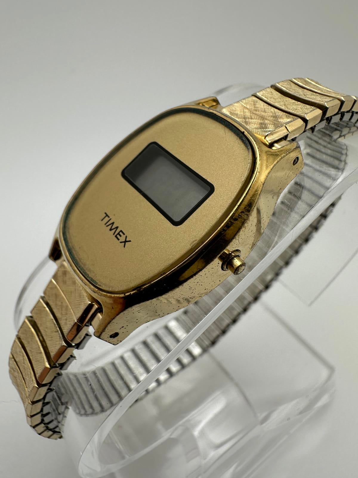 Vintage Timex Gold Digital Watch – New Battery, Works, Retro Style