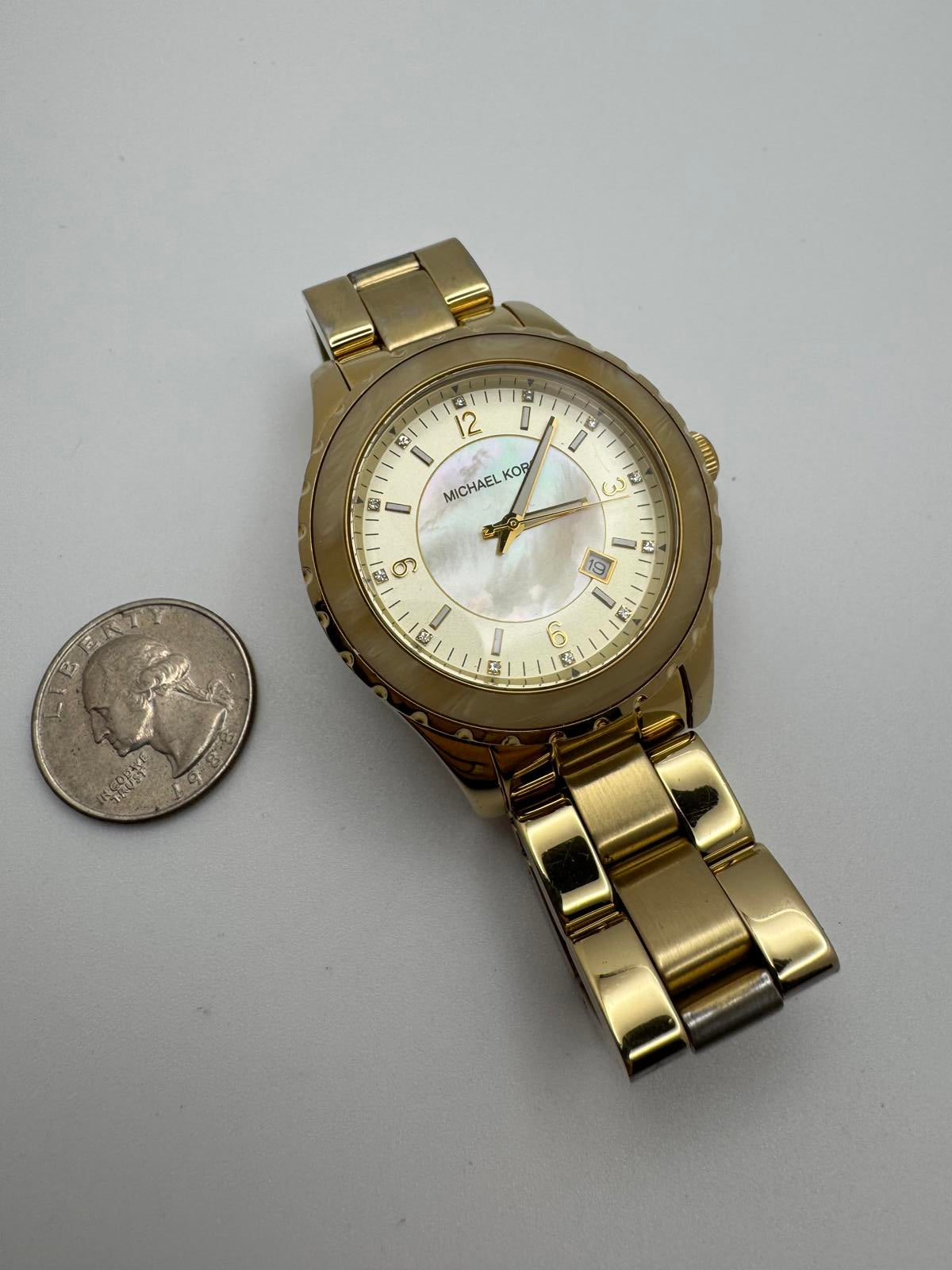 Michael Kors MK-5260 Gold Quartz Watch 44 mm Men’s Unisex | Fresh Battery