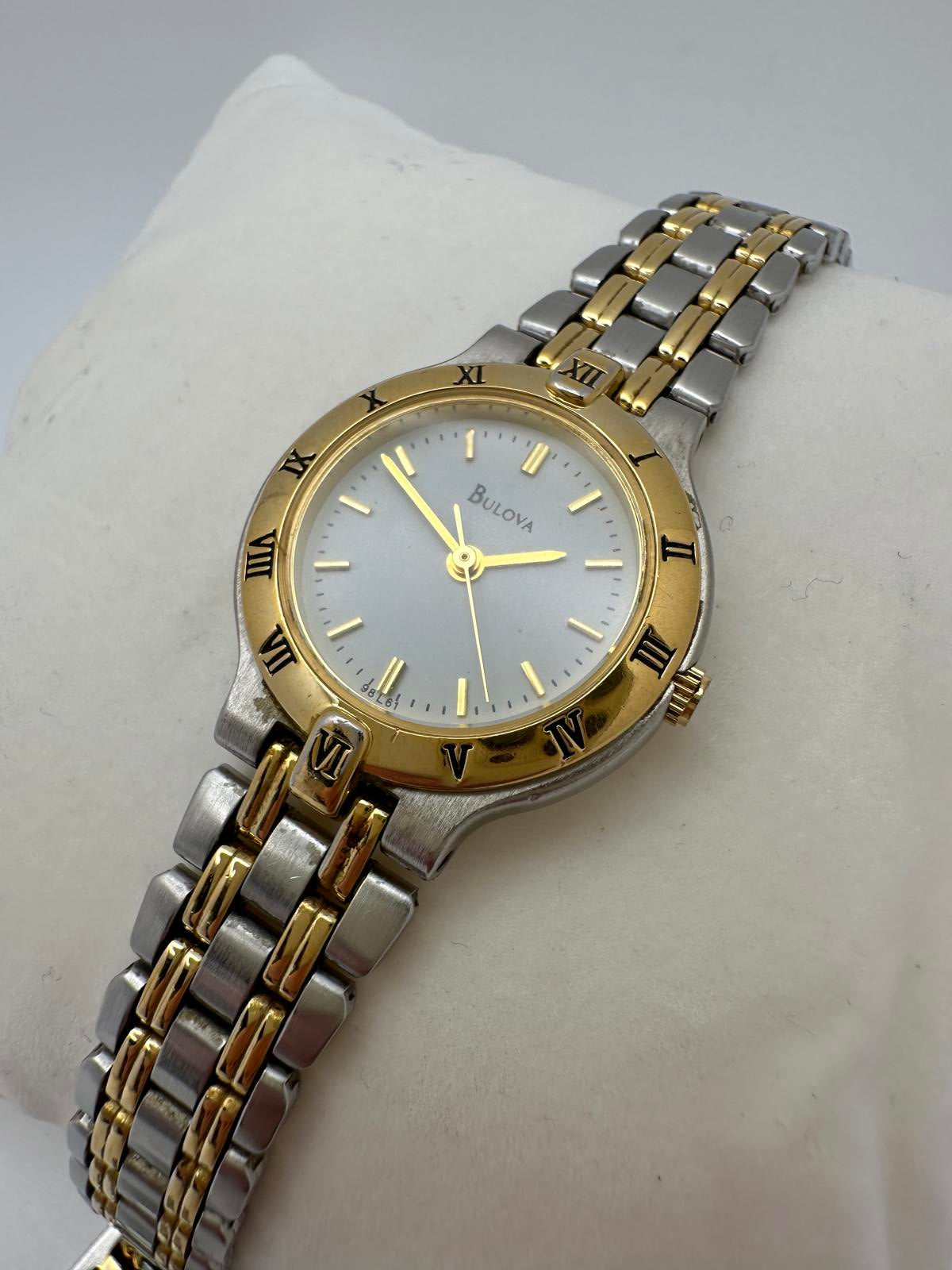 Bulova Women’s Two-Tone Watch, Roman Numerals, Stainless Steel & Gold Tone, 23mm