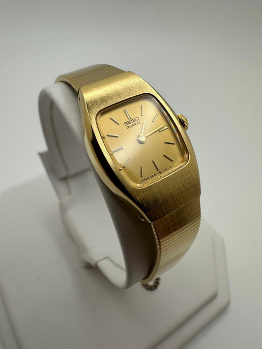 Vintage Seiko Quartz Women’s Petite Gold Tone Watch 16.5mm New Battery