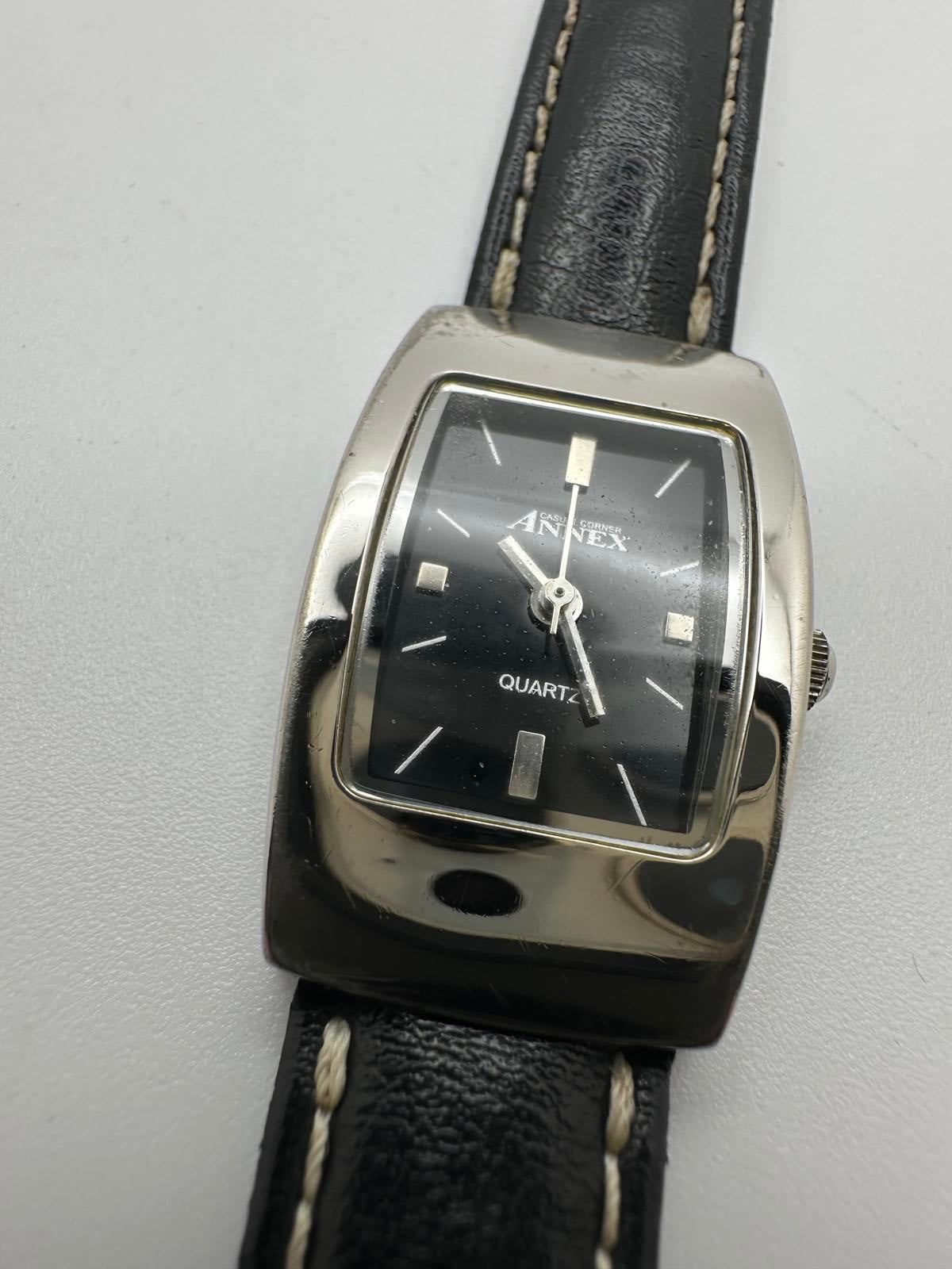 Vintage Annex Women’s Watch – Black Dial, Rectangle Case, Fresh Battery, Japan