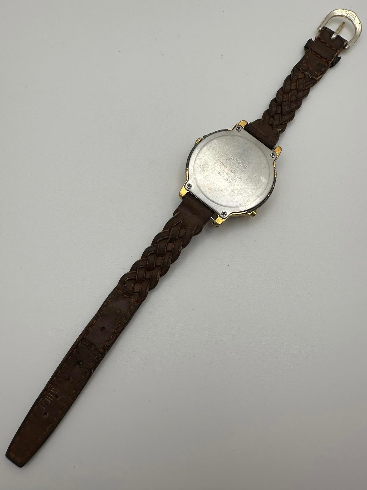 Vintage Lorus Disney Mickey & Minnie Musical Quartz Watch Gold Tone Love Dial