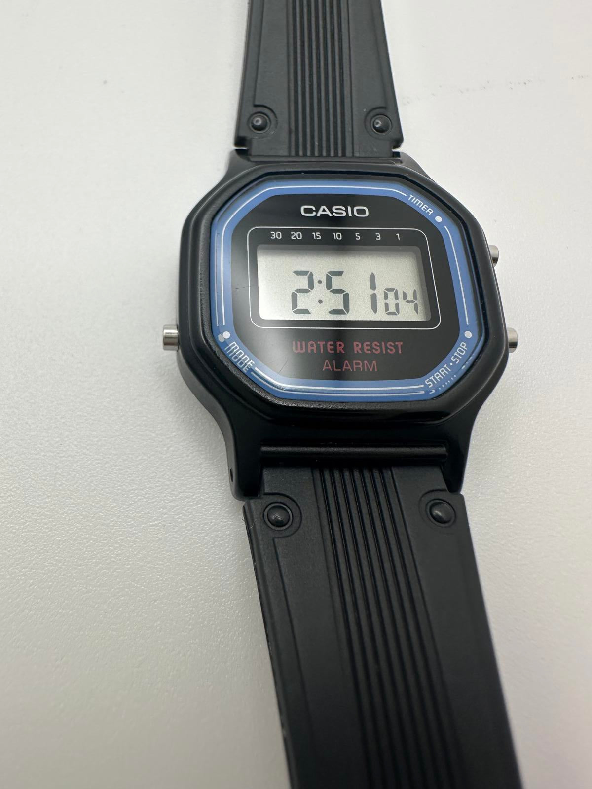 Casio LA-11W Women’s Digital Watch – 25mm Black Resin, Fresh Battery