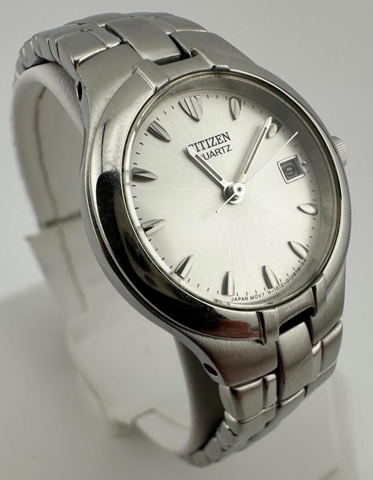 Citizen Quartz Watch Womens Silver Dial Stainless Steel Date 25mm Japan