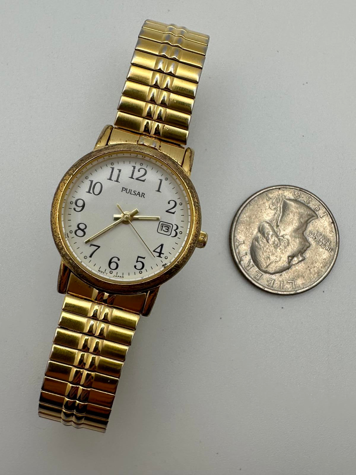Pulsar Gold Women’s Watch 25mm Fresh Battery Date Window Japan Movement