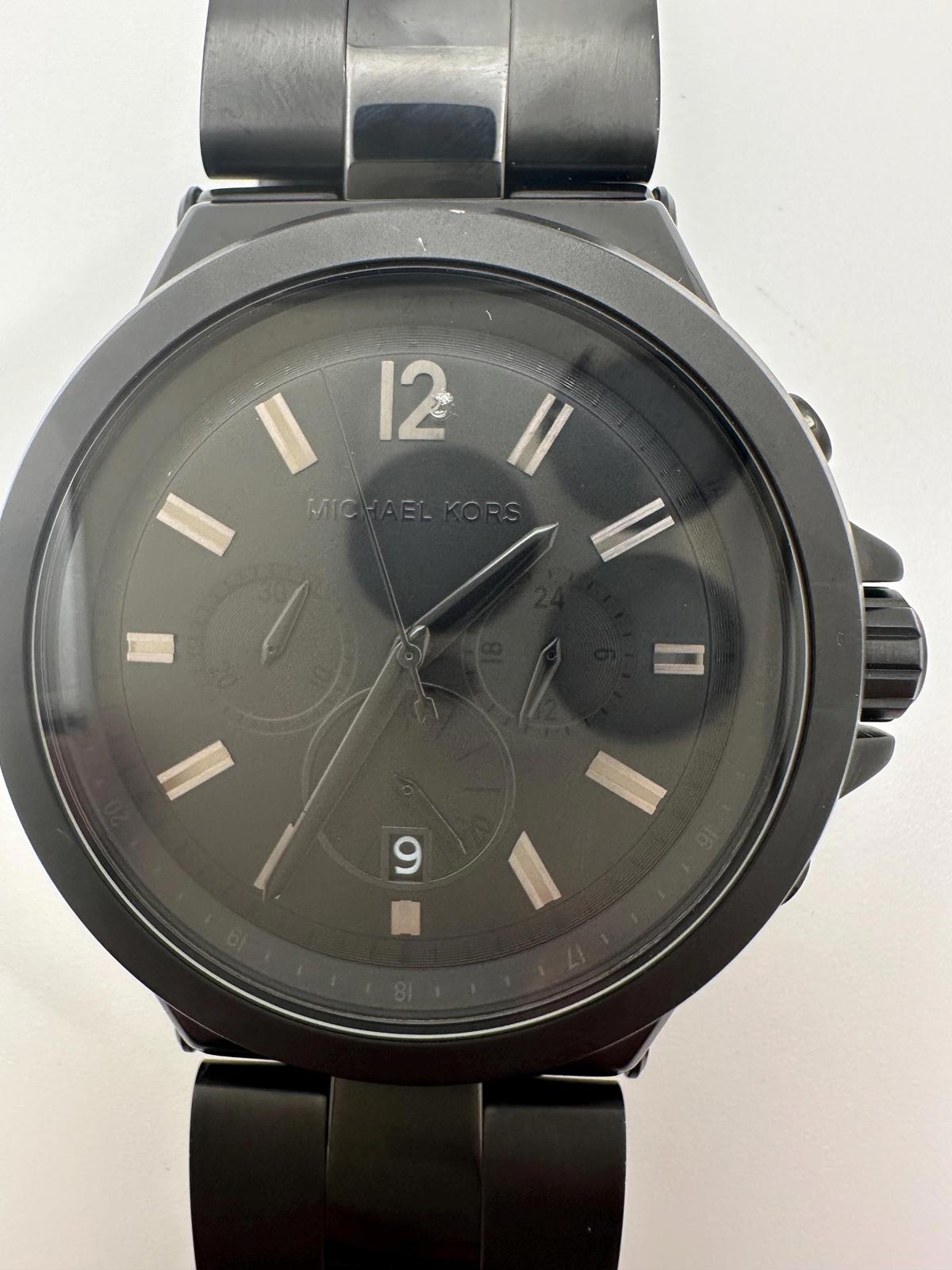 Michael Kors MK-8279 Black Chronograph Men’s Watch – 45mm Case, Fresh Battery