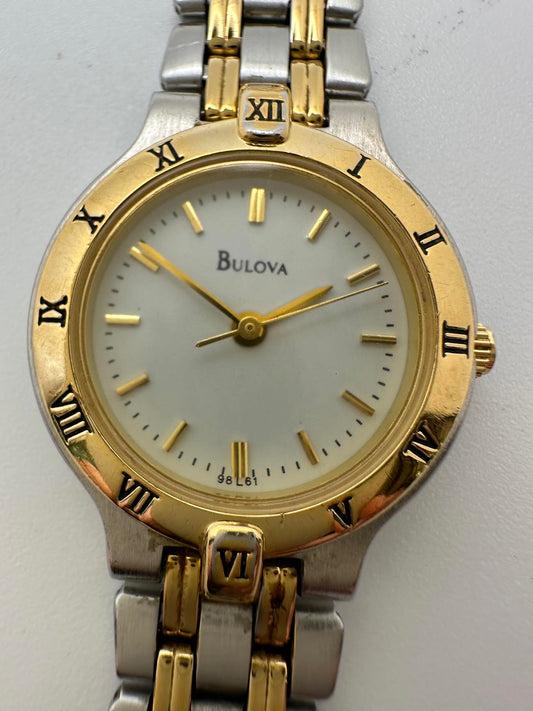 Bulova Women’s Two-Tone Watch, Roman Numerals, Stainless Steel & Gold Tone, 23mm