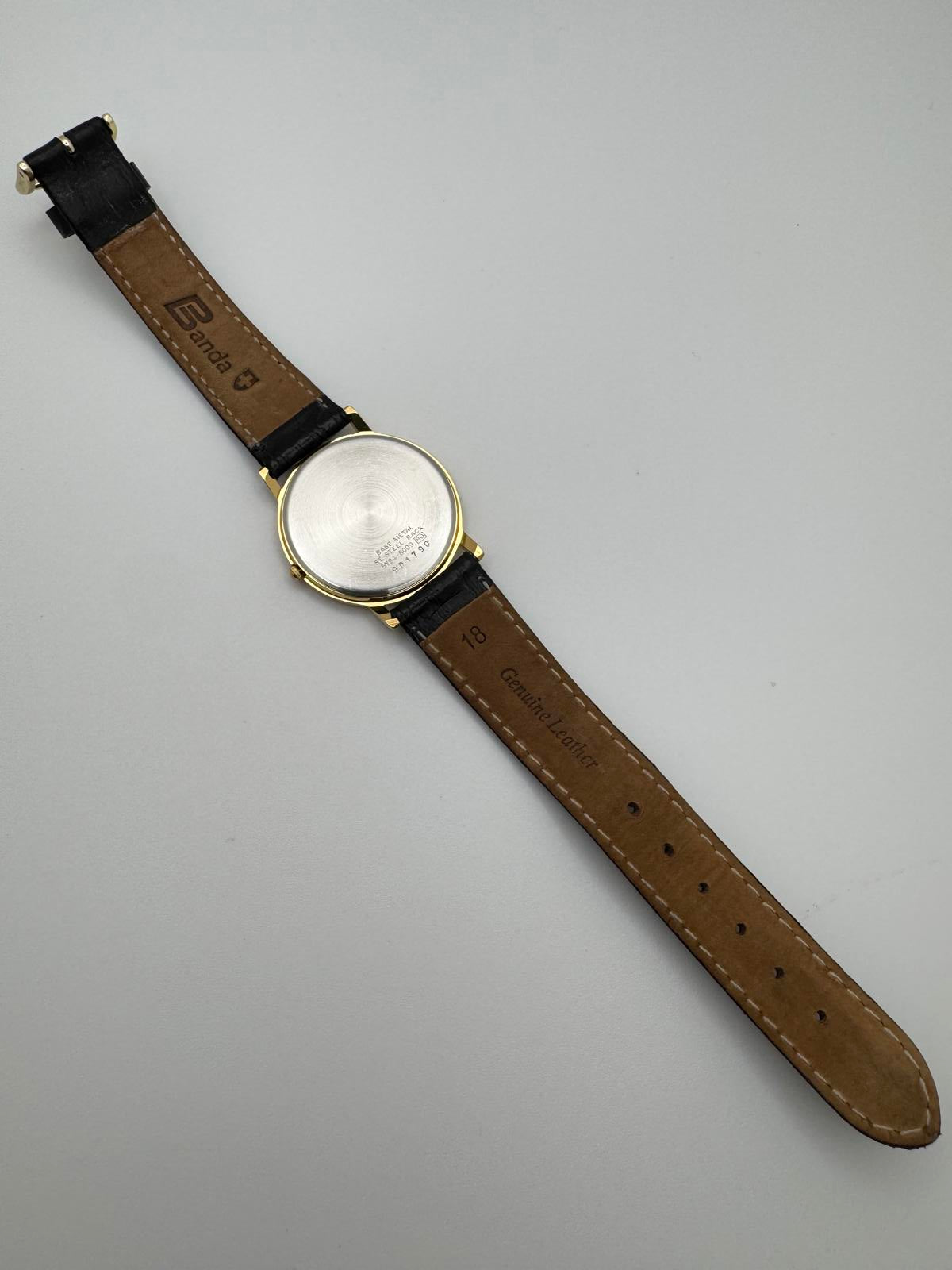 1980s Vintage Seiko Quartz Gold Tone White Dial Vintage Watch 34mm, 80s, Mens