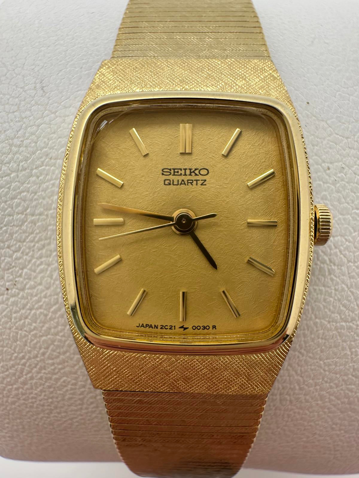 Vintage Seiko Quartz Women’s Watch – Gold Tone – 18mm – New Battery – Running