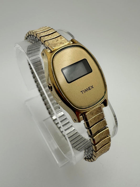 Vintage Timex Gold Digital Watch – New Battery, Works, Retro Style
