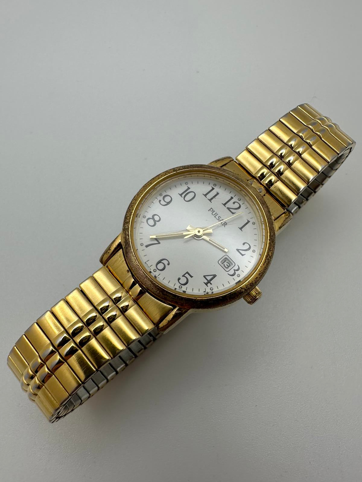 Pulsar Gold Women’s Watch 25mm Fresh Battery Date Window Japan Movement
