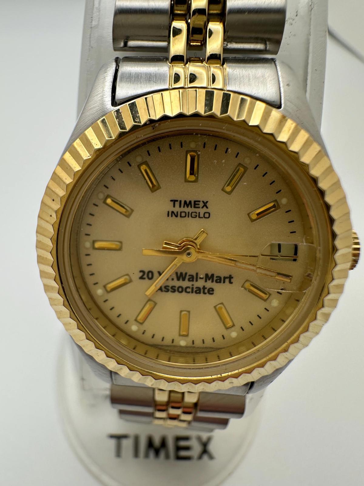 Women’s Timex Two-Tone Watch | Indiglo | 20 Yr. Wal-Mart Associate | New Old Stock