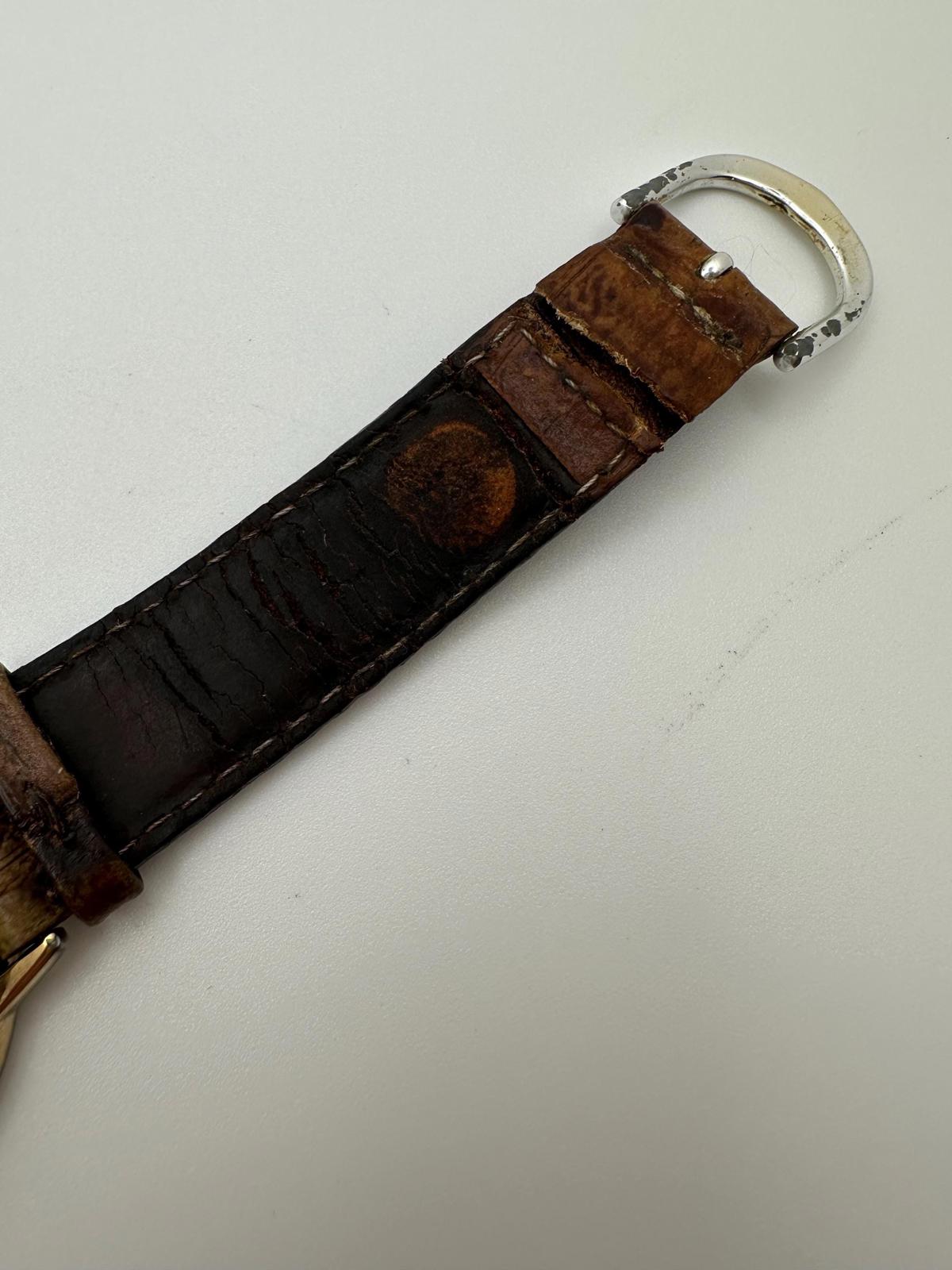 90's Vintage Timex Carriage Quartz Watch – 36mm, Fresh Battery, Worn Leather Strap