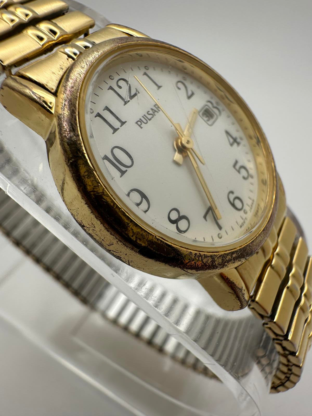 Pulsar Gold Women’s Watch 25mm Fresh Battery Date Window Japan Movement