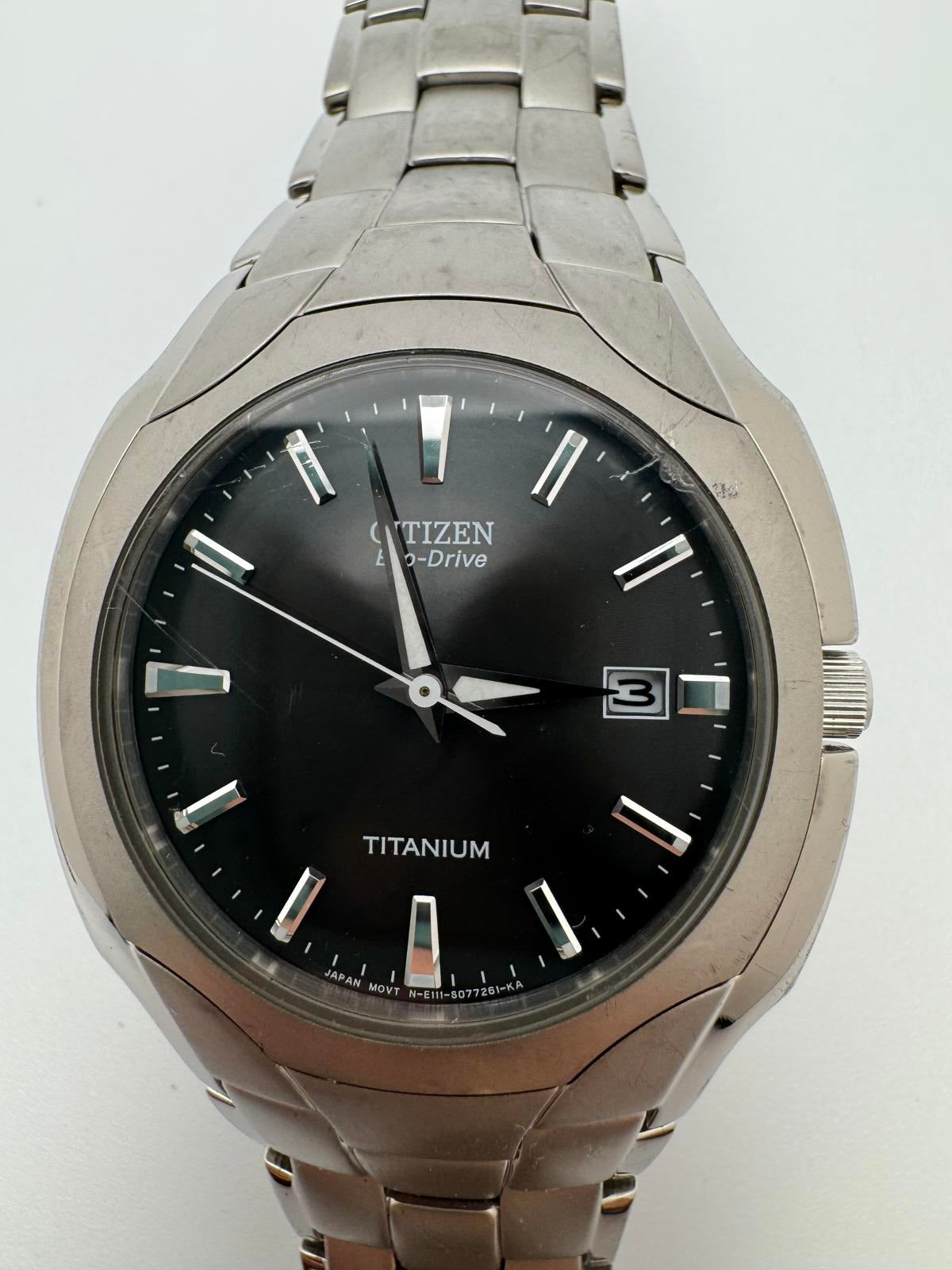 Citizen Eco-Drive Titanium Watch – Men’s 2000s Solar Black Dial 38mm