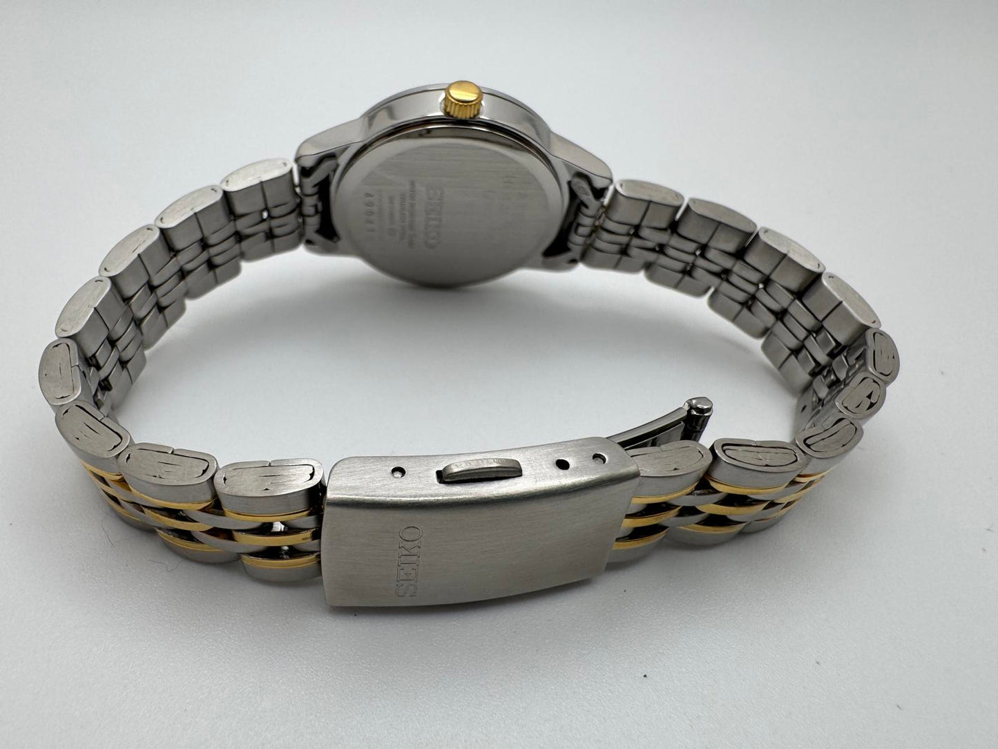 Seiko Two-Tone Stainless Steel Women’s Watch 29mm Japan Quartz Fresh Battery