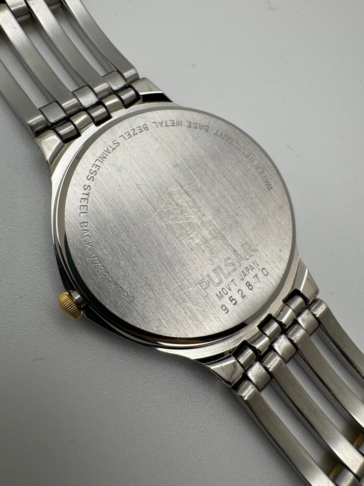 Vintage Pulsar Two-Tone Quartz Watch 35mm Silver/Gold Dress | Hole Watch Co