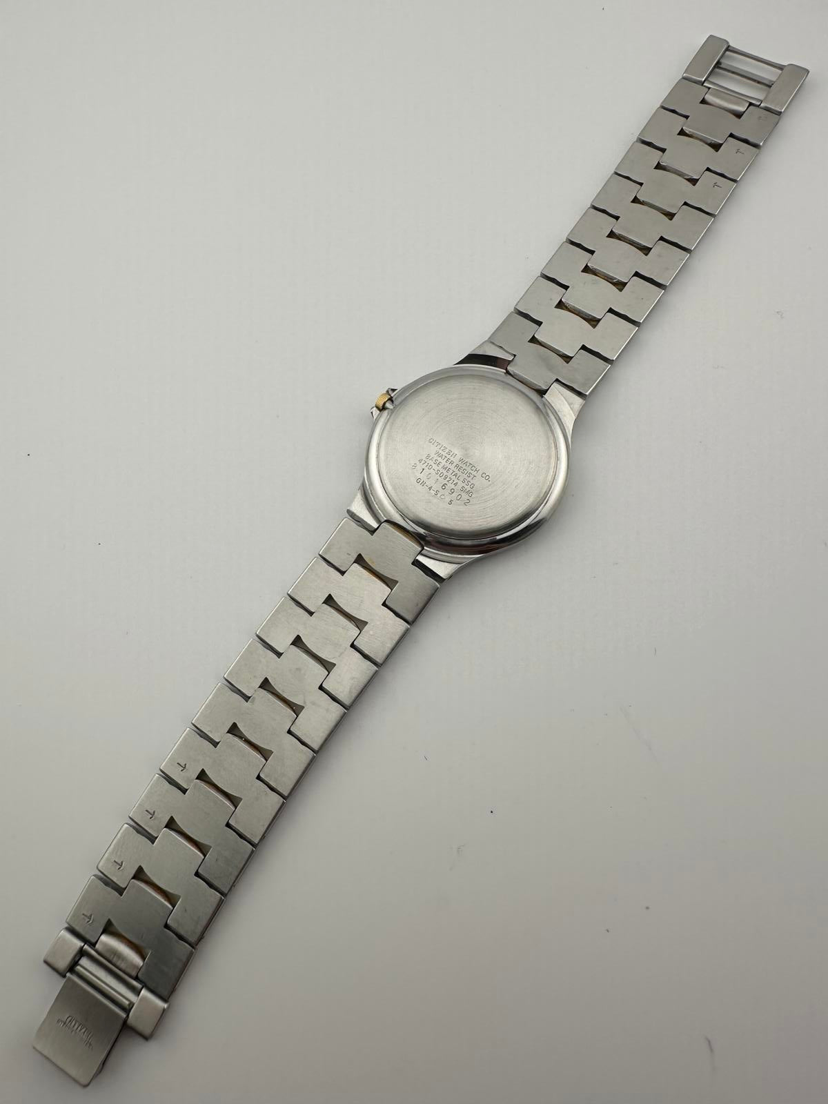 Vintage Citizen Elegance Quartz Watch Dark Grey Dial Date Unisex 35mm