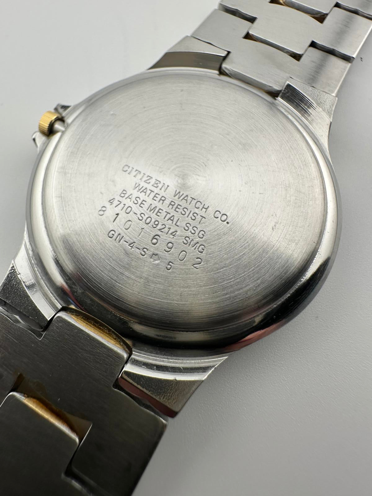 Vintage Citizen Elegance Quartz Watch Dark Grey Dial Date Unisex 35mm
