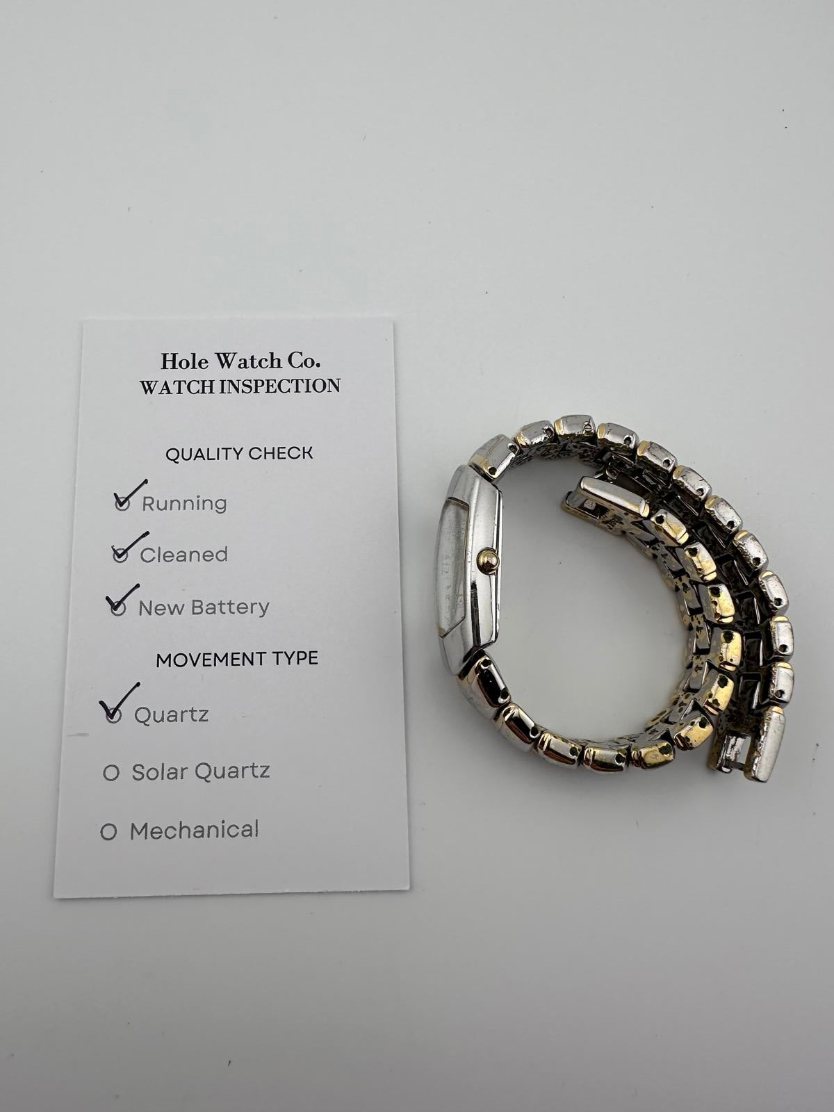 Seiko Womens Vintage Quartz Watch Two Tone Bracelet Silver Dial 14.5mm Patina