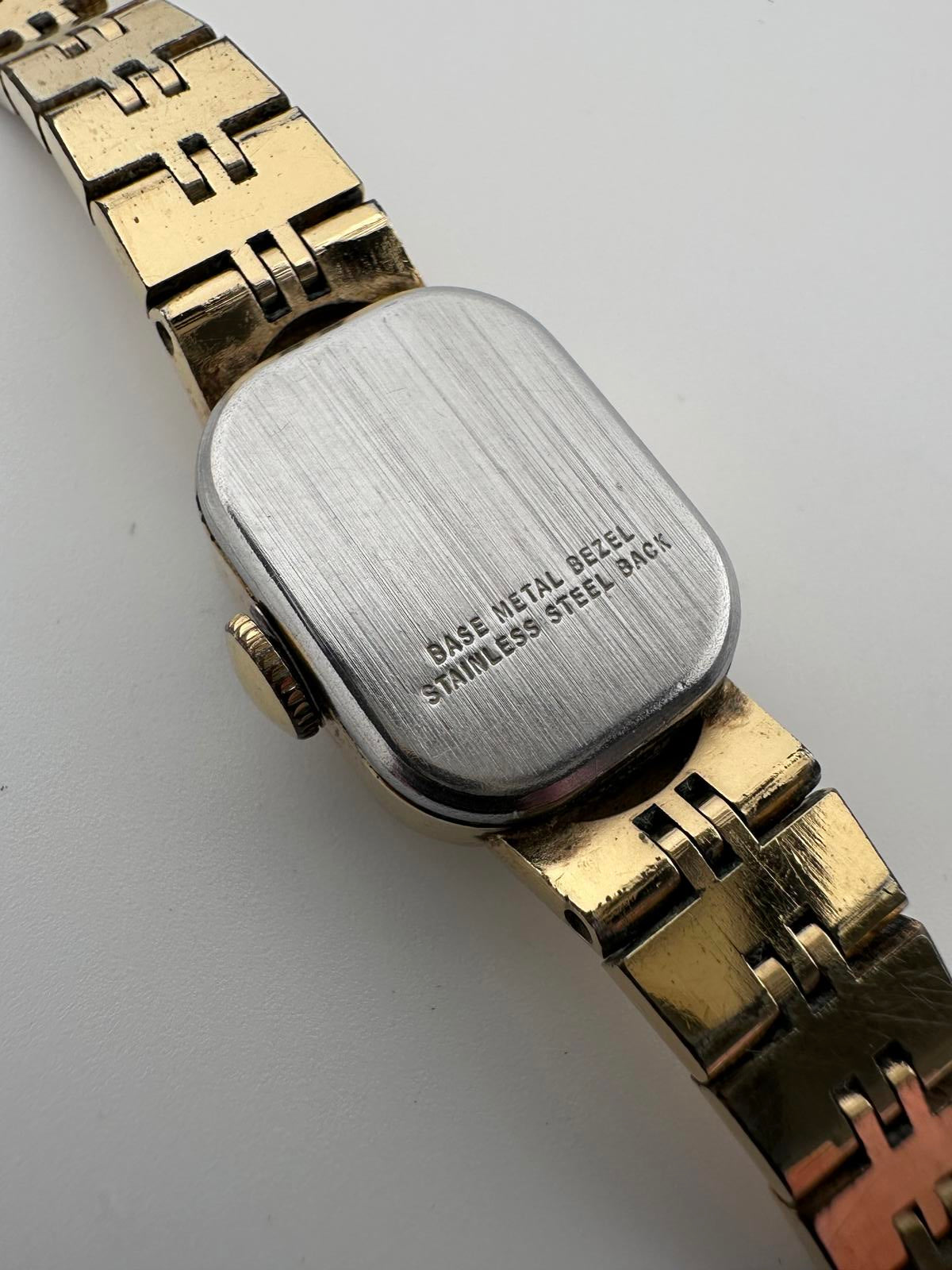 Timex Womens 15mm Gold Tone Automatic Vintage Rectangular Watch