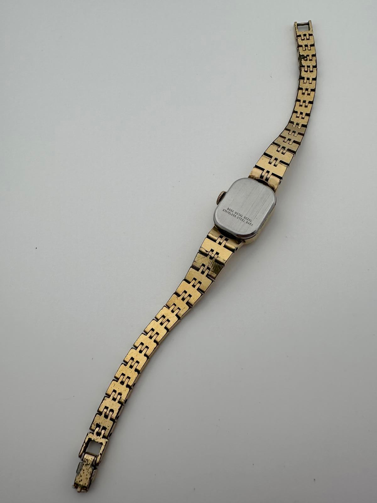 Timex Womens 15mm Gold Tone Automatic Vintage Rectangular Watch