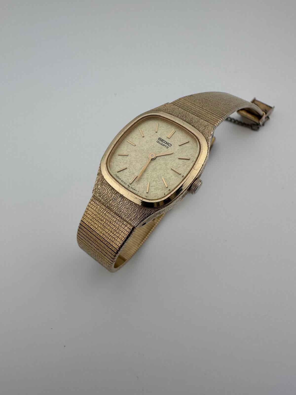 Seiko Ladies Vintage Gold Quartz Watch 18mm Bracelet Japan