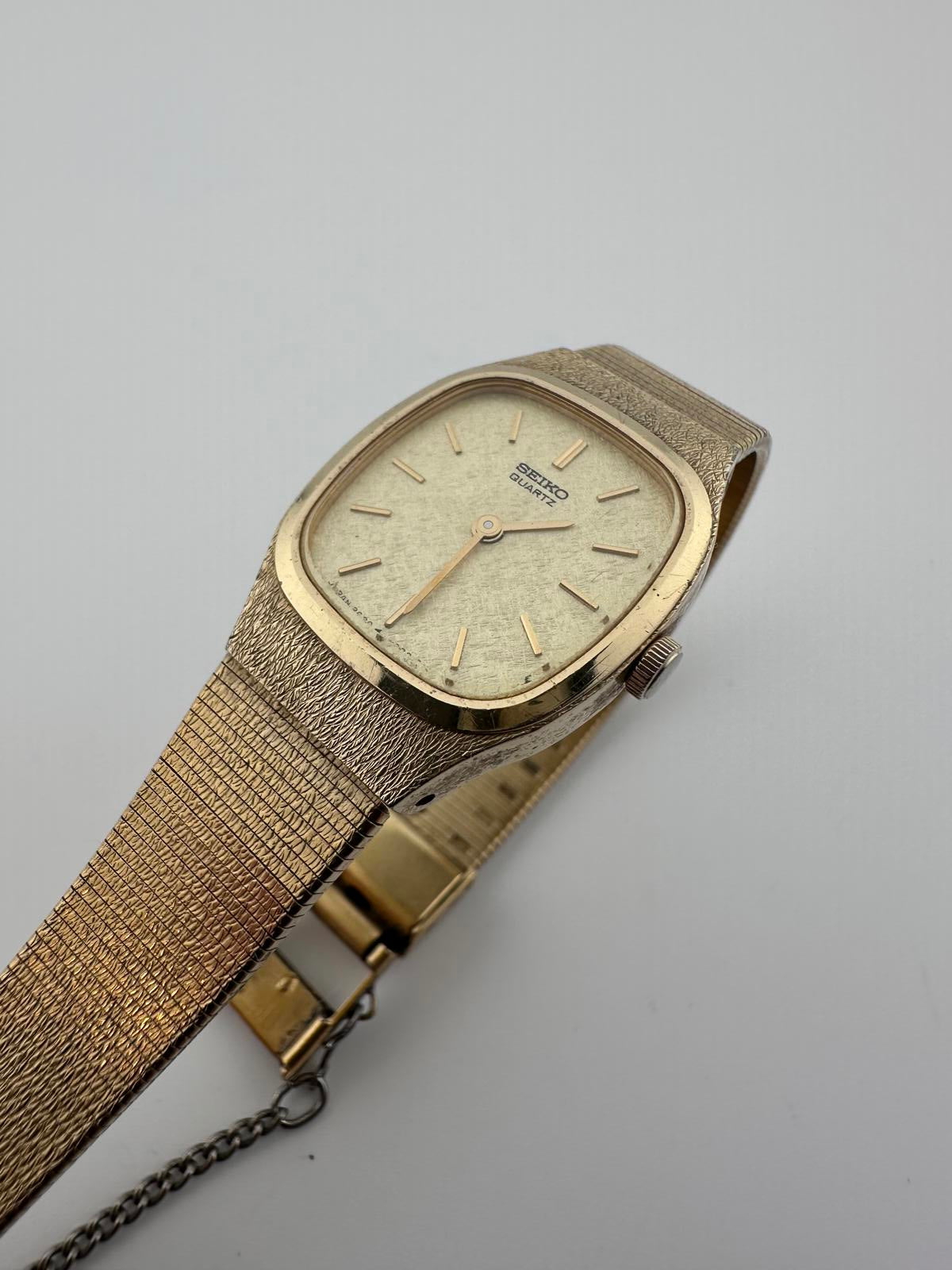 Seiko Ladies Vintage Gold Quartz Watch 18mm Bracelet Japan