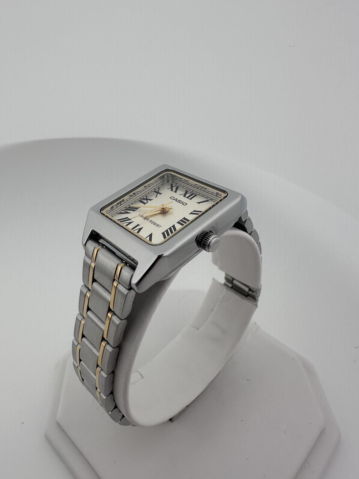 Casio Women's Gold & Silver Rectangular Roman Dial Watch, alternate view 4