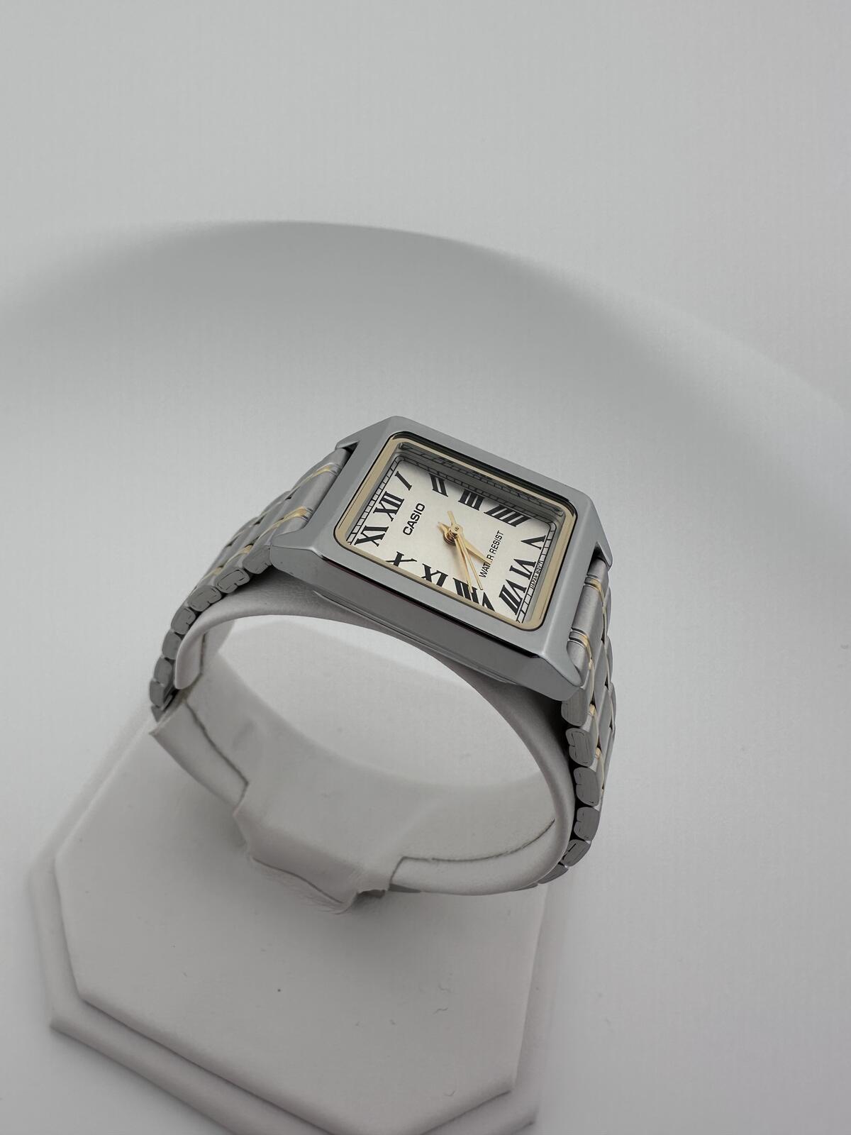 Casio Women's Gold & Silver Rectangular Roman Dial Watch, alternate view 5