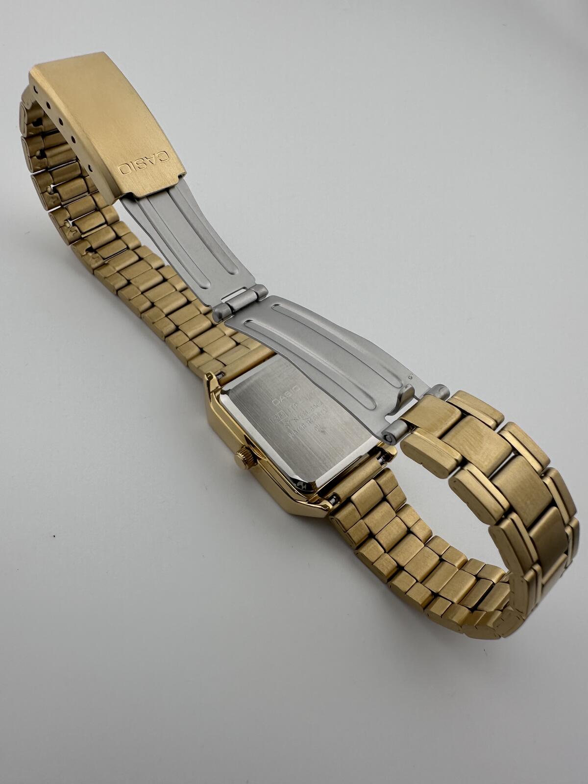 Casio Women's Small Gold Rectangular Roman Dial Watch, alternate view 6