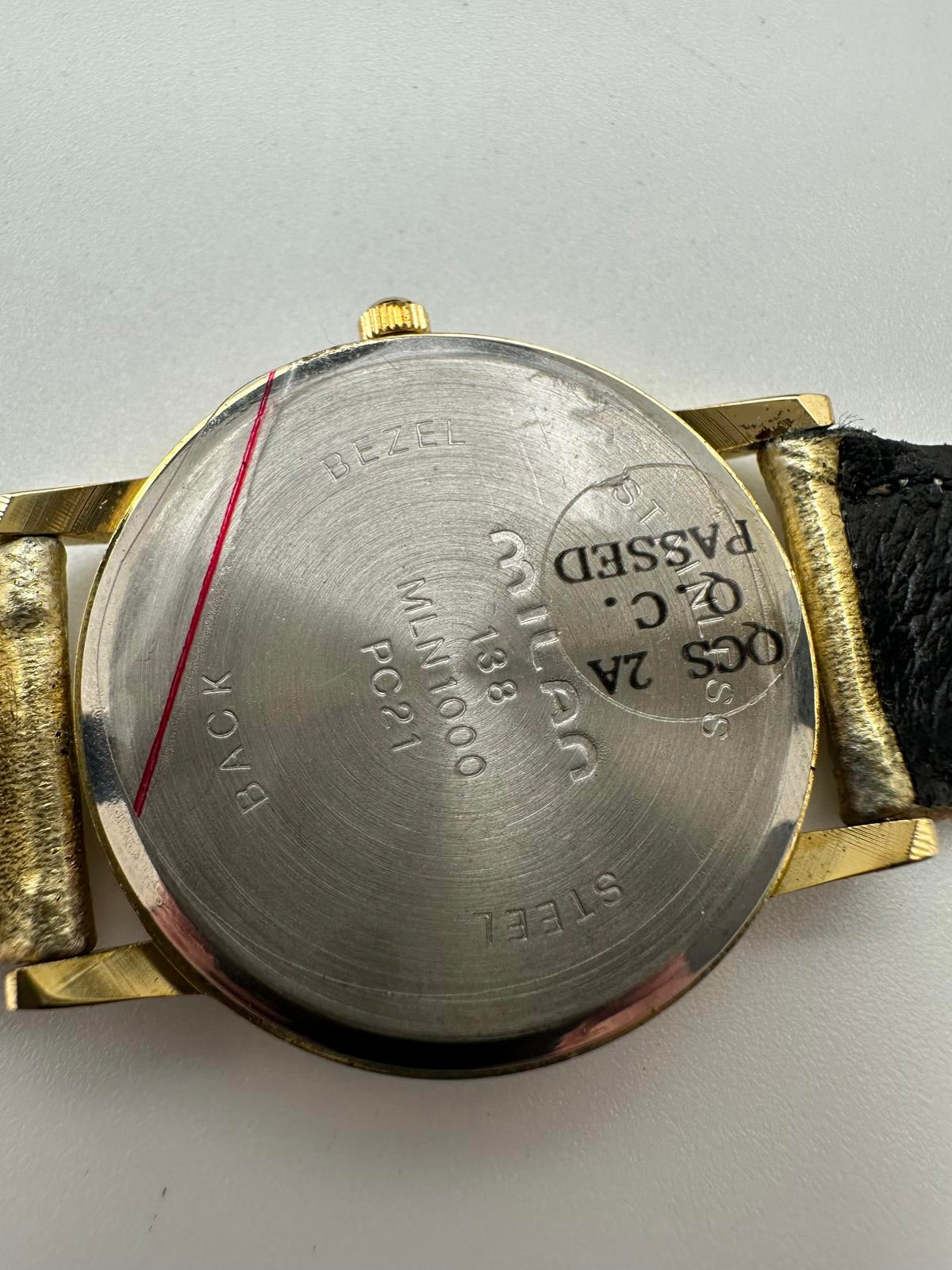 Vintage Milan Gold Tone Watch 33mm Unisex Quartz Holiday Ready "Merry Christmas"