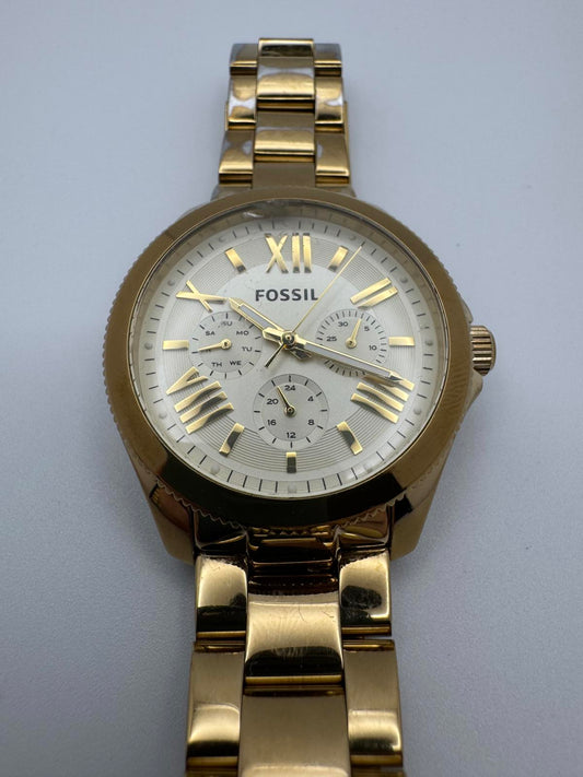 Fossil AM4510 Chronograph Watch – 39mm Gold Tone Quartz, Multi-Function Unisex