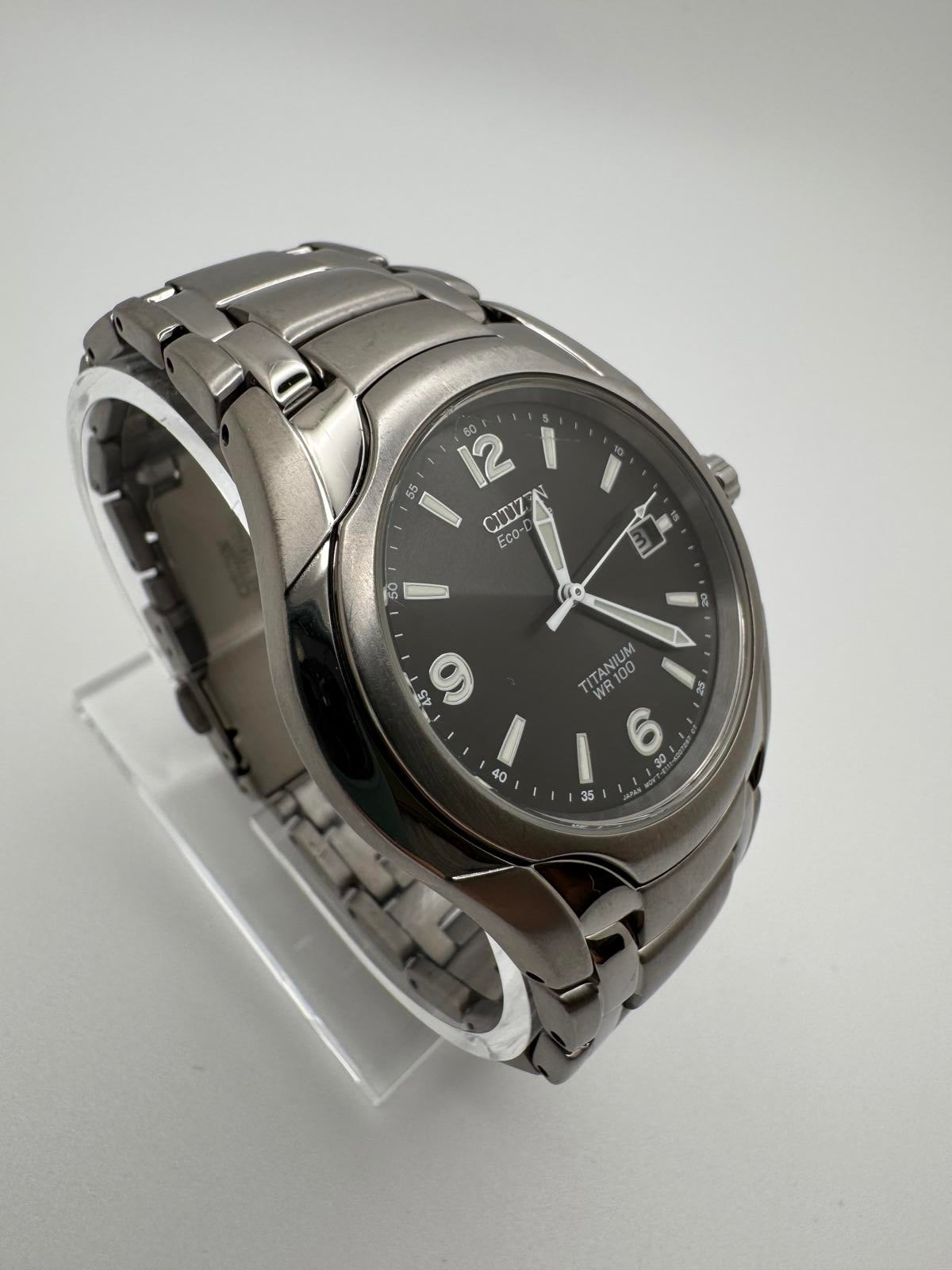Citizen Eco-Drive Titanium WR100 Men’s Watch 40mm, Black Dial, Solar Powered