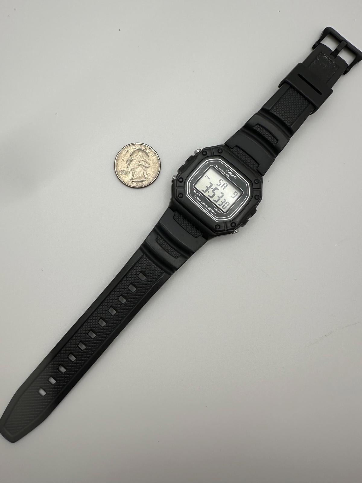 Casio W-218H Digital Watch – 43mm Black Sport Alarm Chronograph, Water Resistant, Retro Style