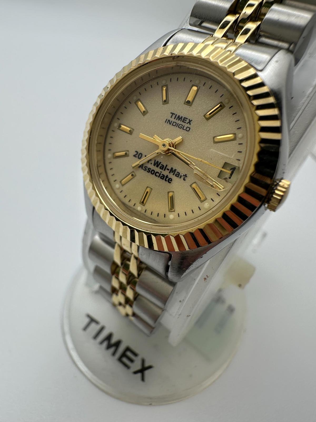 Women’s Timex Two-Tone Watch | Indiglo | 20 Yr. Wal-Mart Associate | New Old Stock