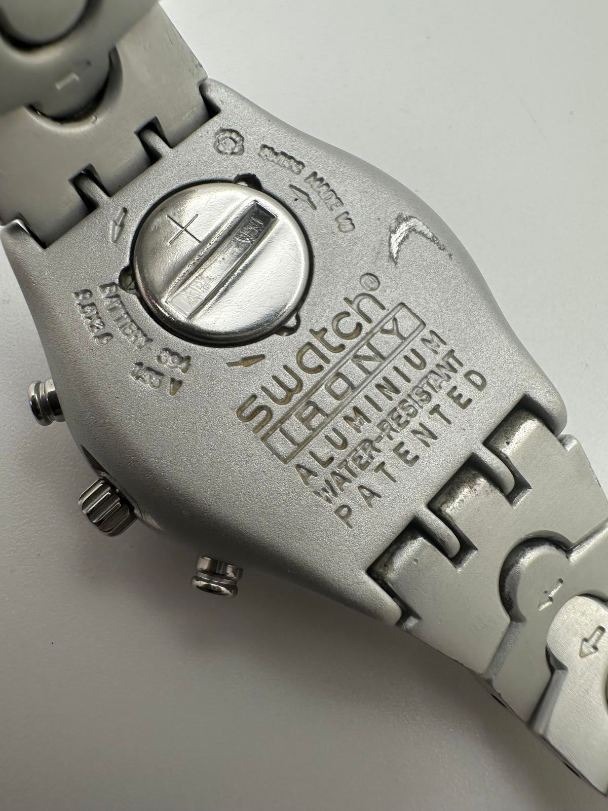 Vintage Swatch Mens Chronograph Watch 35mm Stainless Steel New Battery