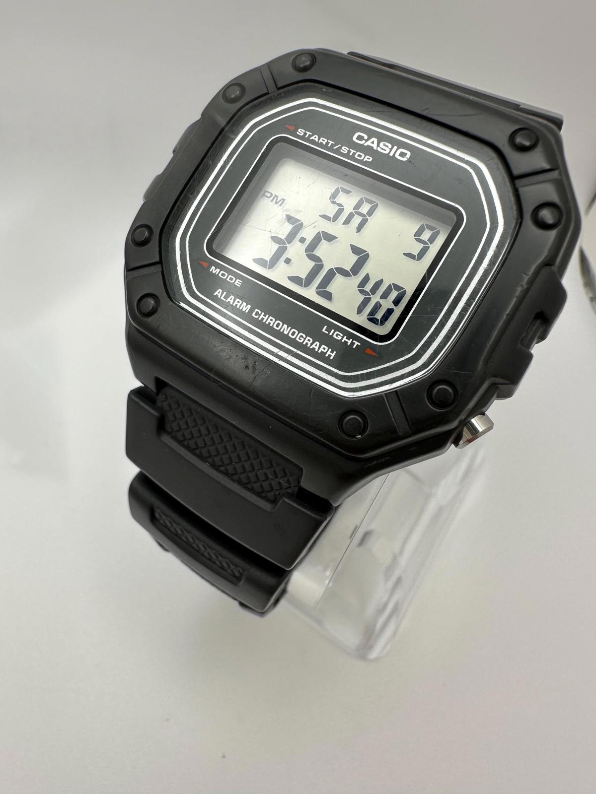 Casio W-218H Digital Watch – 43mm Black Sport Alarm Chronograph, Water Resistant, Retro Style