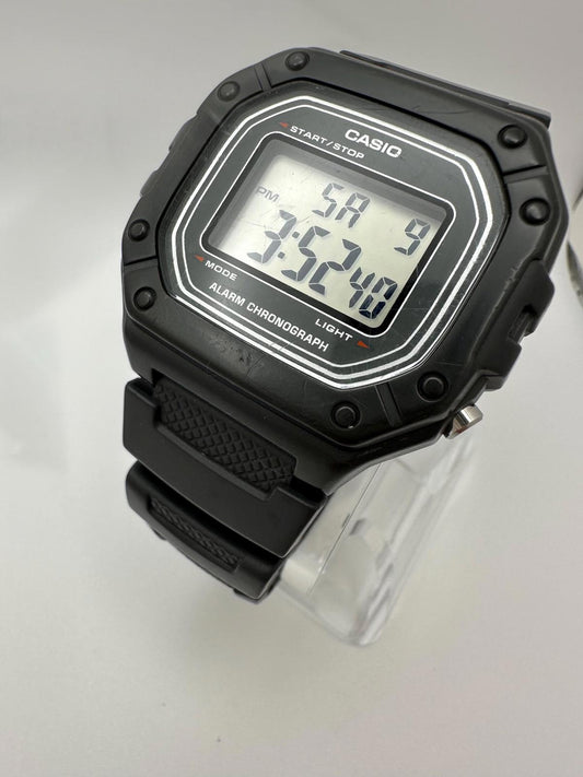 Casio W-218H Digital Watch – 43mm Black Sport Alarm Chronograph, Water Resistant, Retro Style