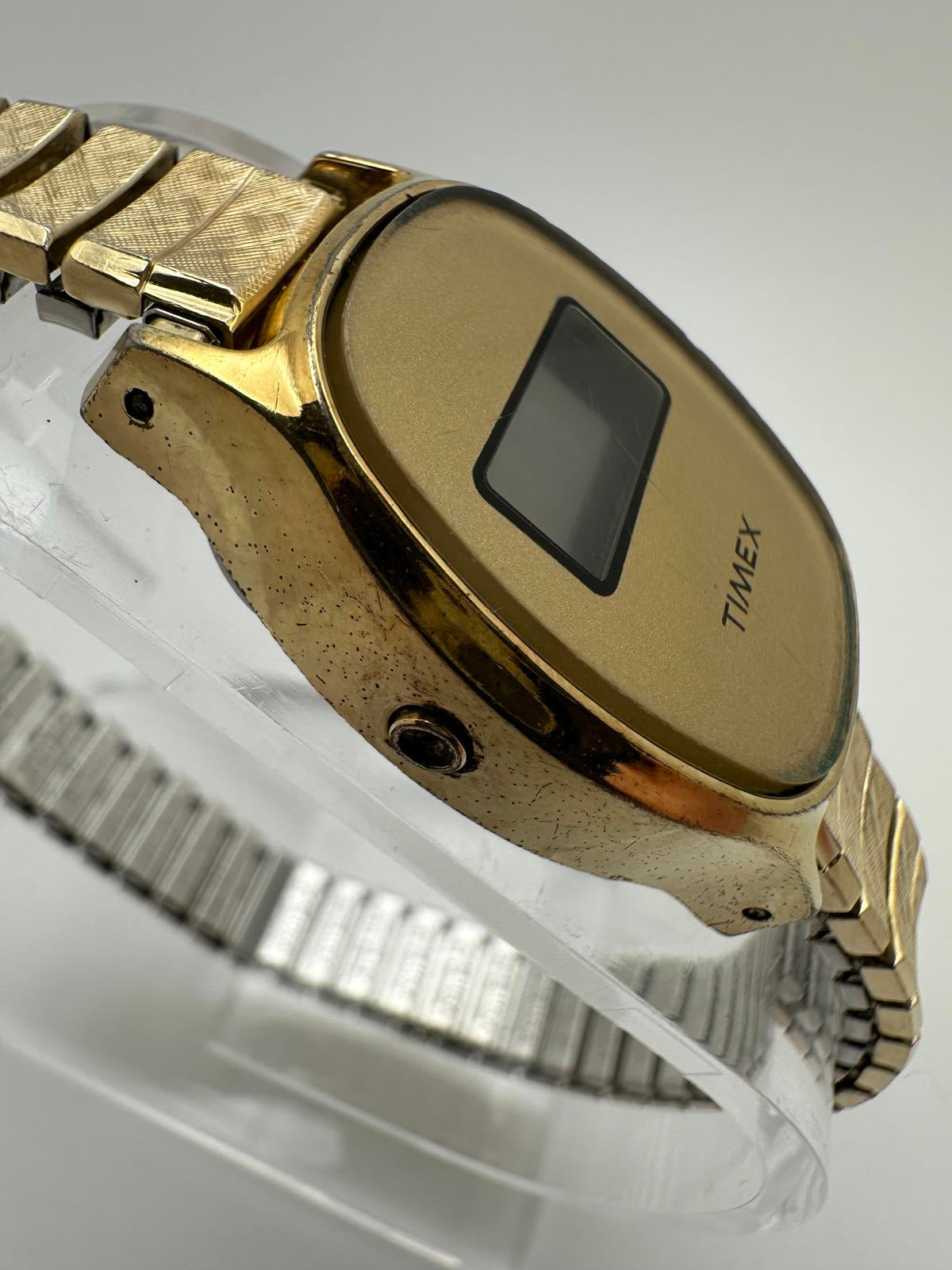 Vintage Timex Gold Digital Watch – New Battery, Works, Retro Style